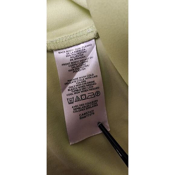 Ann Taylor Factory Lime Green Sleeveless Front Tie Flowry Top Size Medium - Picture 6 of 6